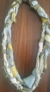 Multi textile statement necklace
